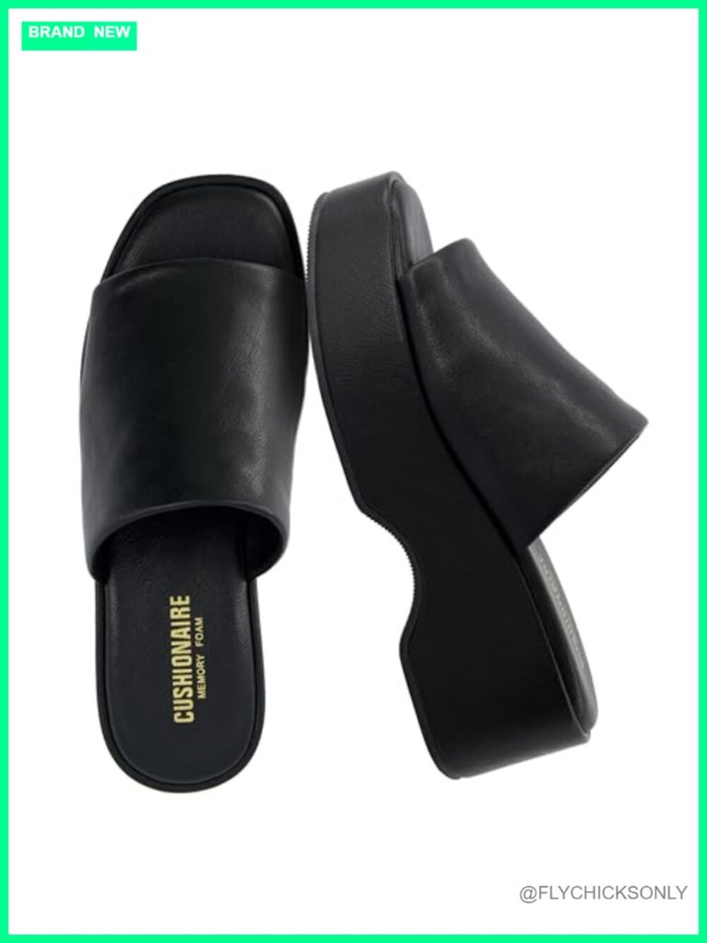 CUSHIONAIRE Spin Faux Leather Platform Wedge Slides Memory Foam Slip On